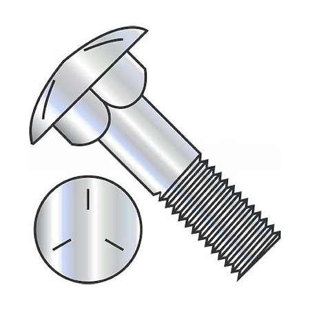 Usa Industrials Shaker Screen Carriage Bolt, Square Neck Round Head, Zinc Plated Grade 5 Steel, 3/8-16 x 10 in. BULK-BOLT-989